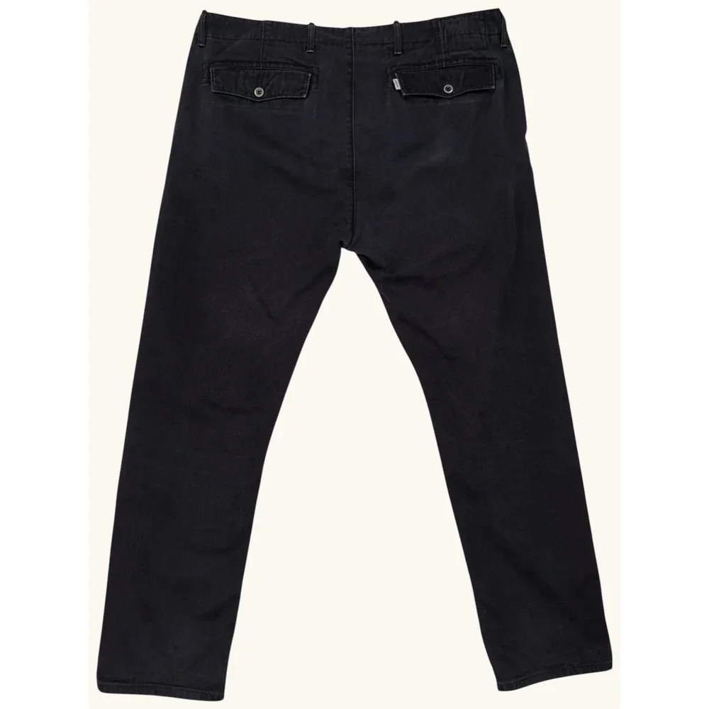 Levis Mens Chino Pants Faded Black Straight Leg Casual Trousers W37 L31
